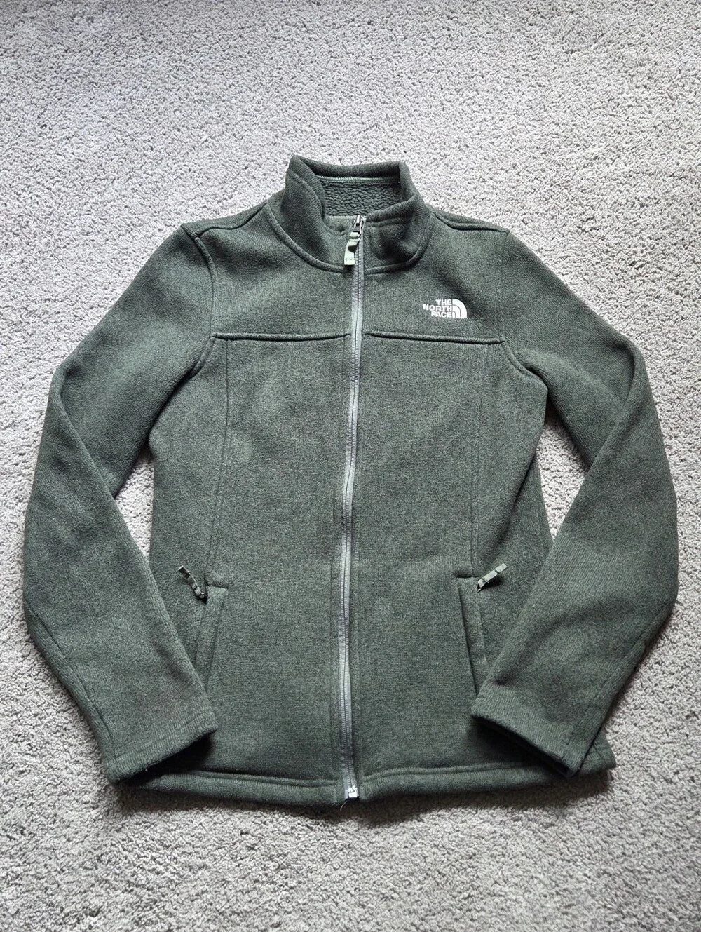 The North Face Women's Full-Zip Olive Green Fleece Jacket, Size S Gorpcore